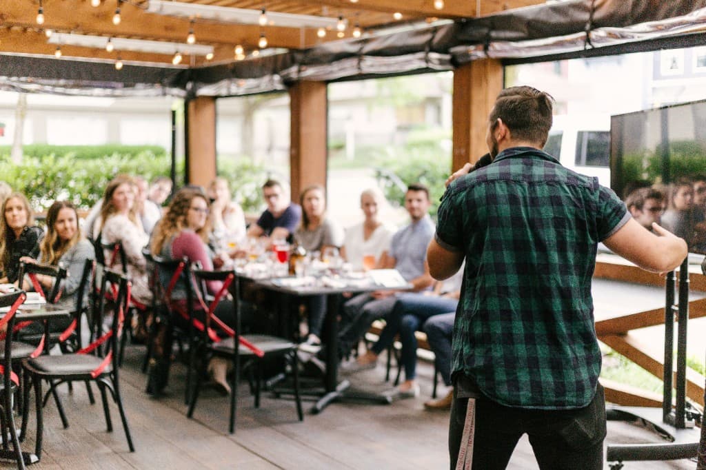 Guests at a restaurant member event